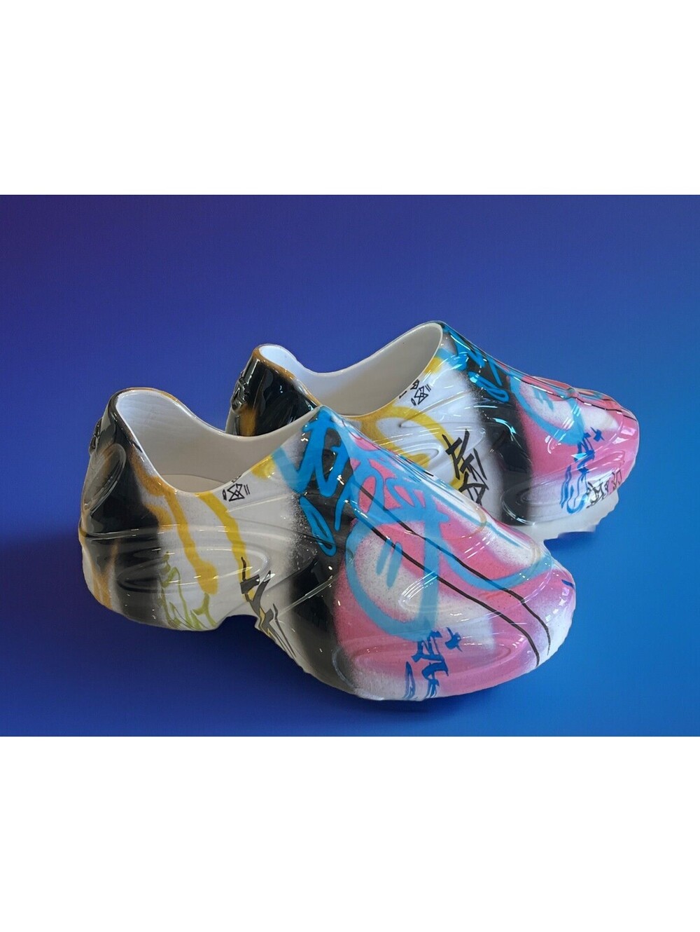 $895 Dolce Gabbana Toy Multicolor Graffiti Print Slip On Sneaker 9 US / 42